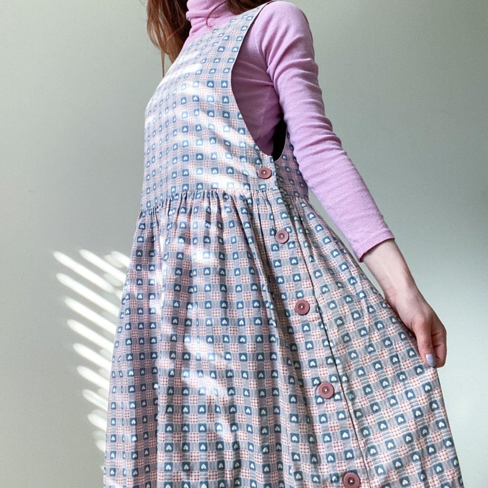 SOLD Handmade Vintage 70´s Heart Cottagecore Dress